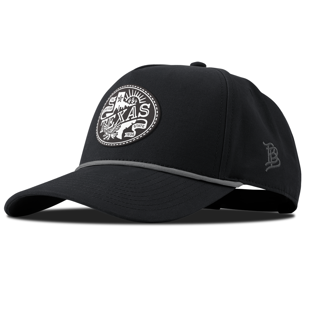Texas Traveler Curved Canvas 5 Panel Rope Vintage Black