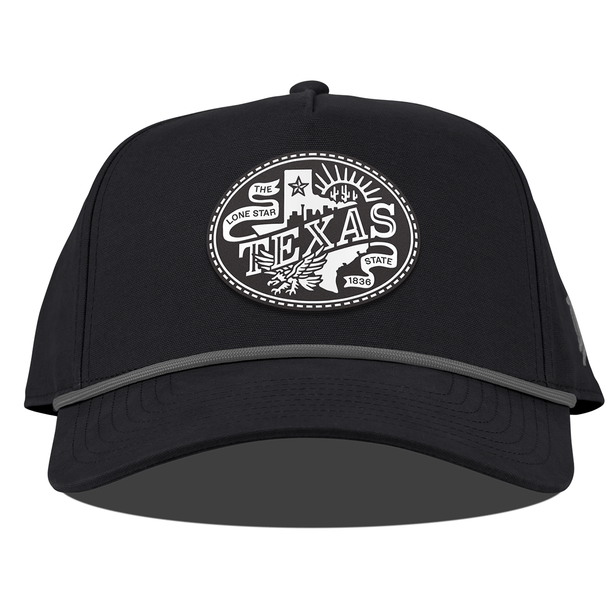 Texas Traveler Curved Canvas 5 Panel Rope Vintage Black