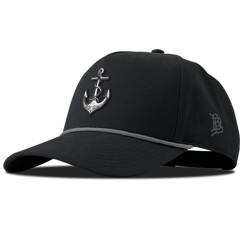 The Deeps Anchor Curved Canvas 5 Panel Rope Back Vintage Black