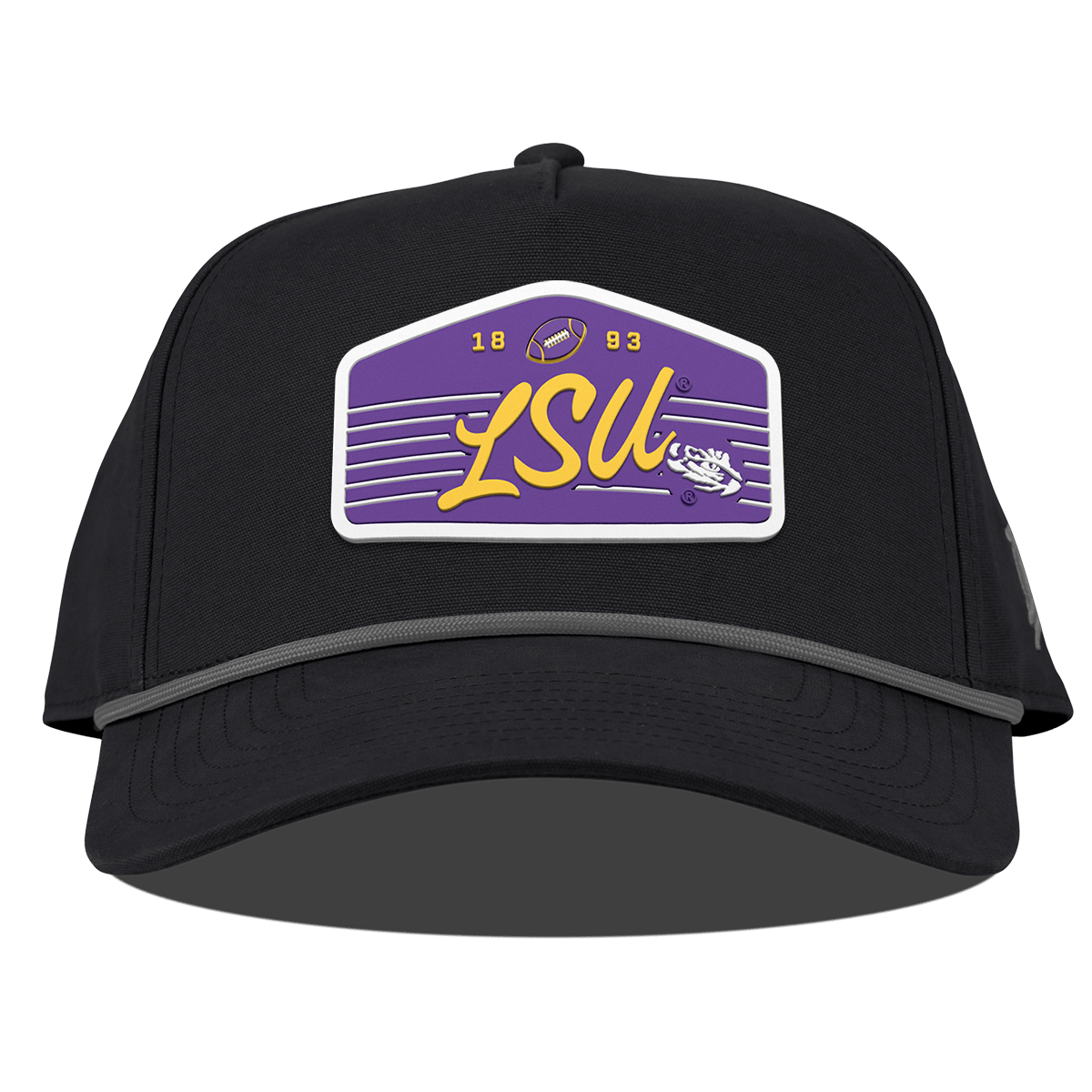 Louisiana State University "Tigers Football" Curved Canvas 5 Panel Rope Vintage Black
