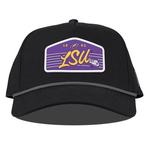 Louisiana State University "Tigers Football" Curved Canvas 5 Panel Rope Vintage Black