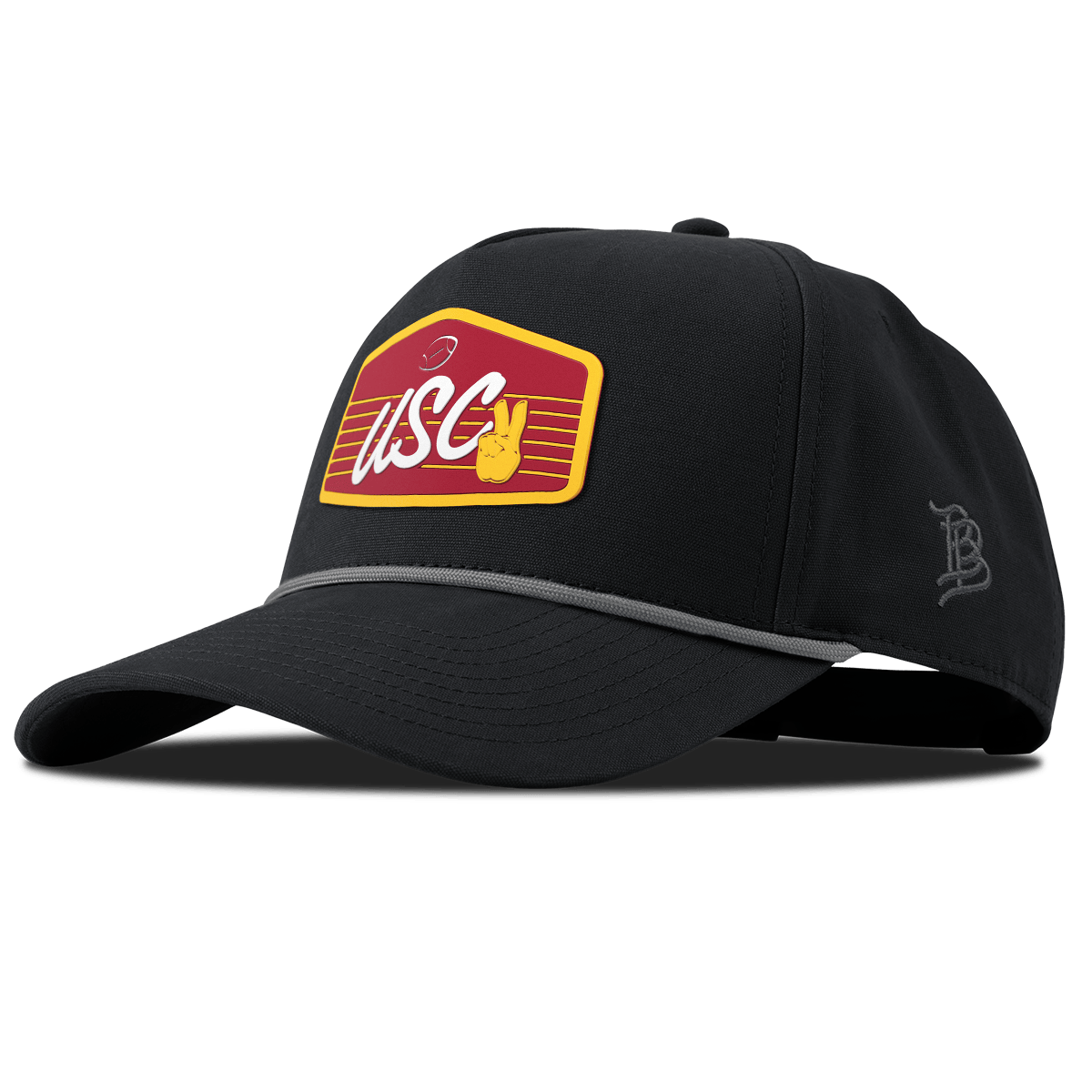 University of Southern California "Trojans Football" Curved Canvas 5 Panel Rope Vintage Black