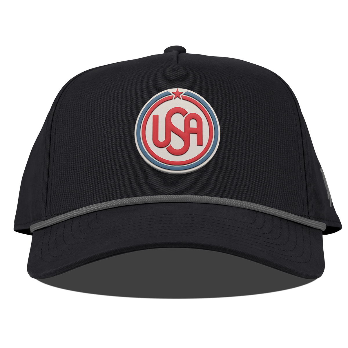 USA Icon Curved Canvas 5 Panel Rope Vintage Black
