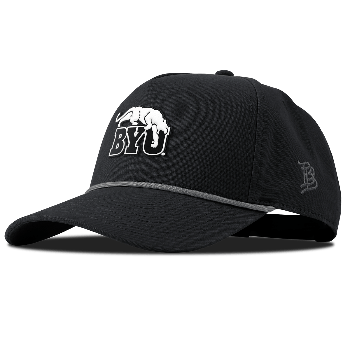 Brigham Young University "Vintage BYU Cougars" Curved Canvas 5 Panel Rope Vintage Black