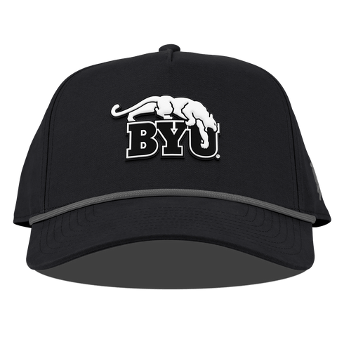 Brigham Young University "Vintage BYU Cougars" Curved Canvas 5 Panel Rope Vintage Black