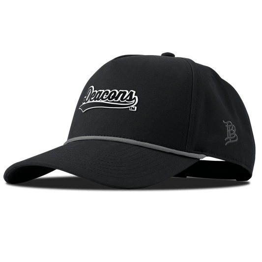 Wake Forest University "Vintage Deacons Script" Curved Canvas 5 Panel Rope Vintage Black