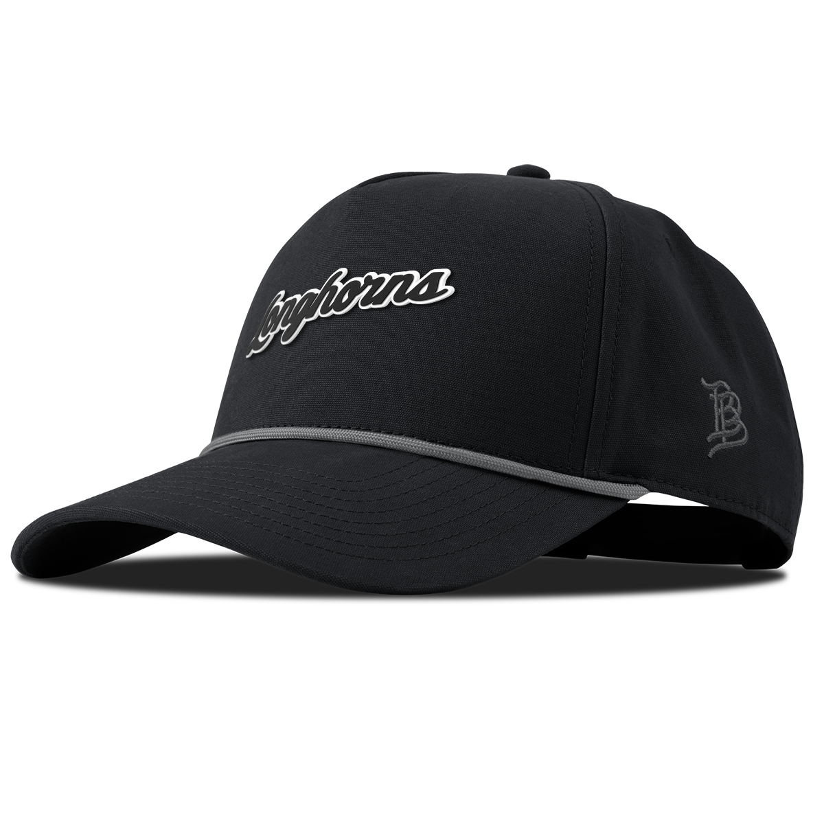 University of Texas "Vintage Texas Longhorn Script" Curved Canvas 5 Panel Rope Vintage Black