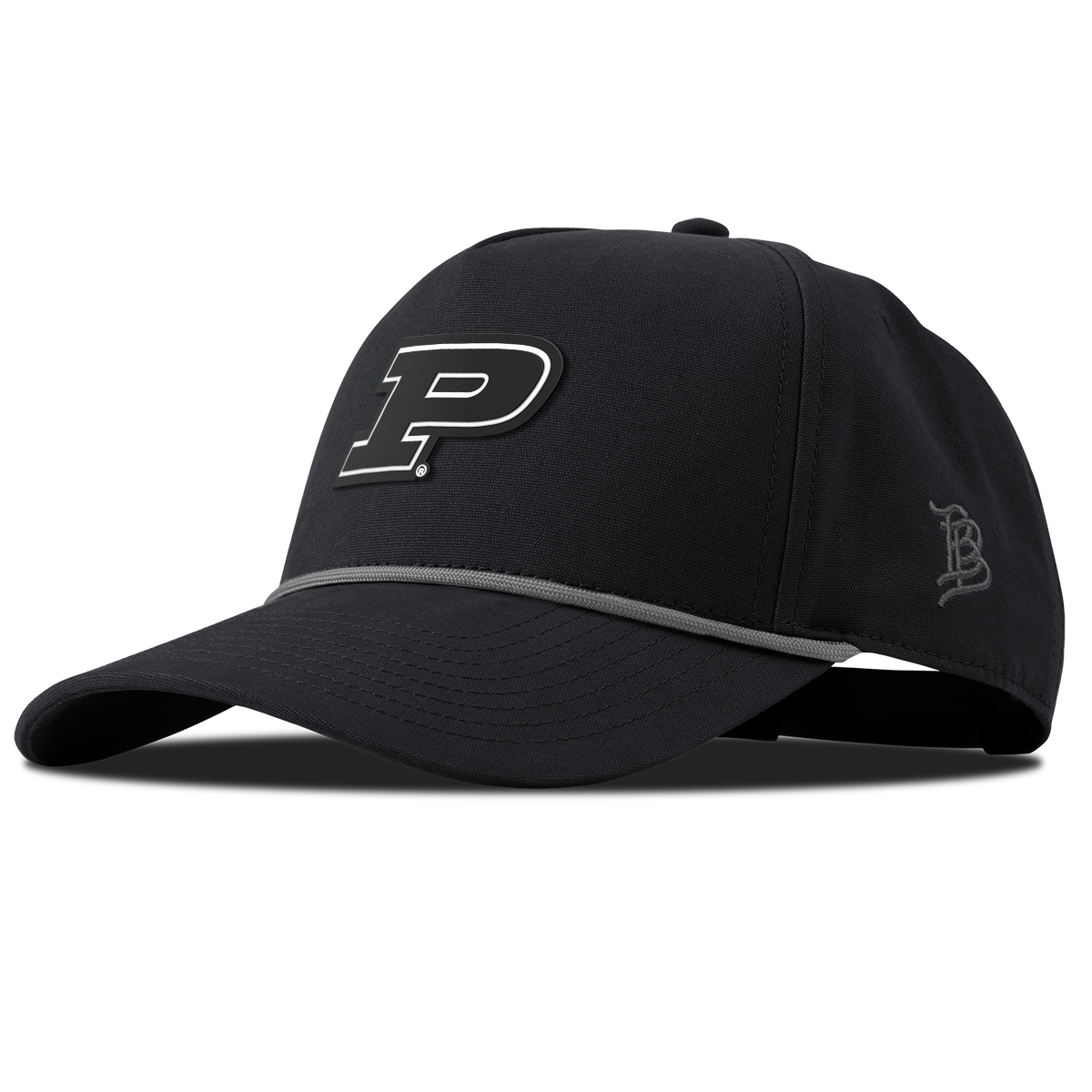 Purdue University "Vintage Purdue Team Logo" Curved Canvas 5 Panel Rope Vintage Black