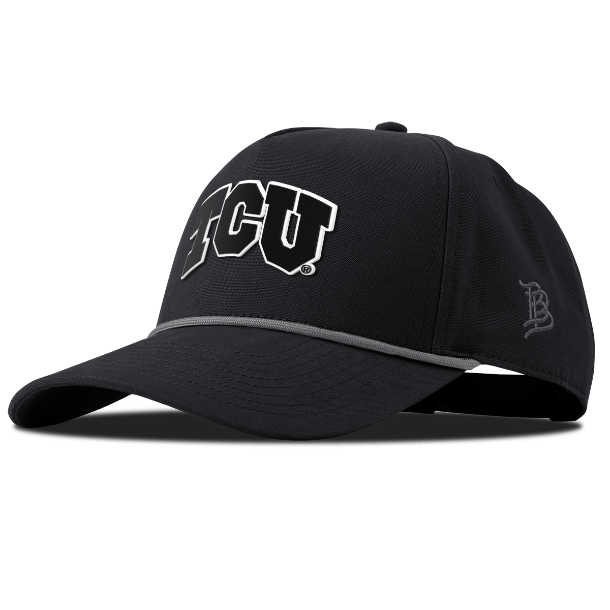 Texas Christian University "Vintage TCU Block" Curved Canvas 5 Panel Rope Vintage Black