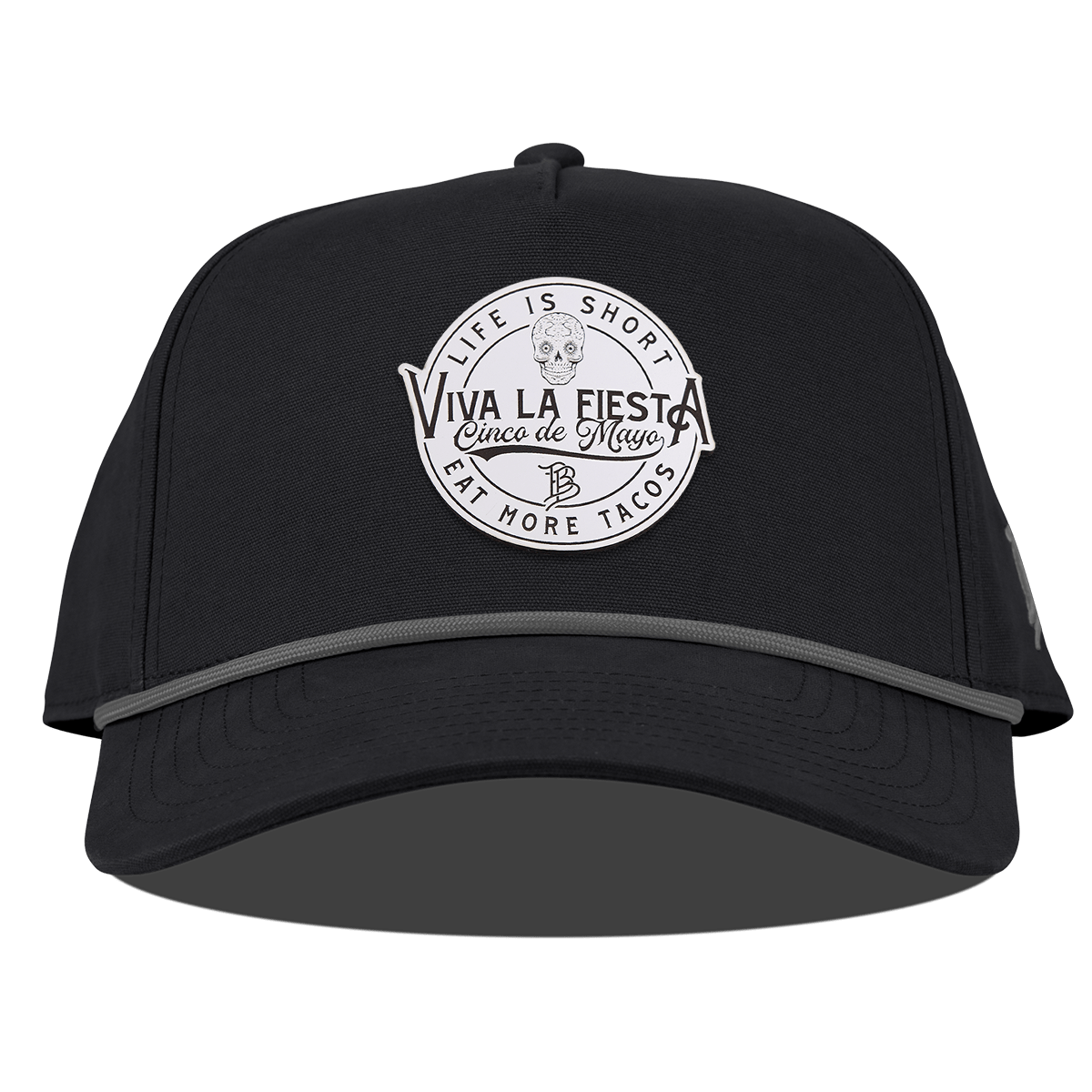 Branded Fiesta Curved Canvas 5 Panel Rope Vintage Black