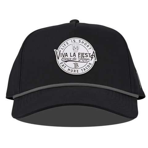 Branded Fiesta Curved Canvas 5 Panel Rope Vintage Black