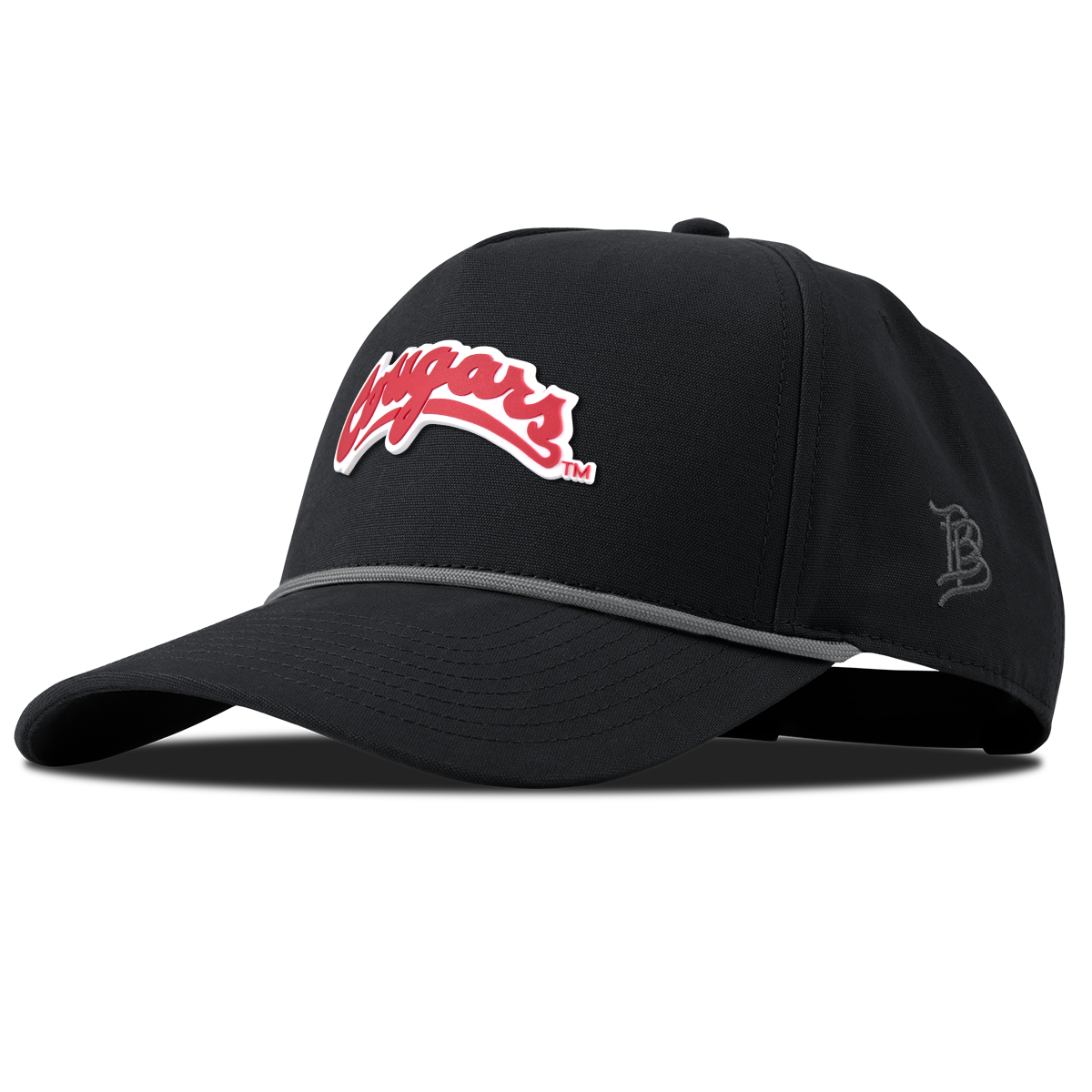 Washington State University "Washington State Cougars Script" Curved Canvas 5 Panel Rope Vintage Black