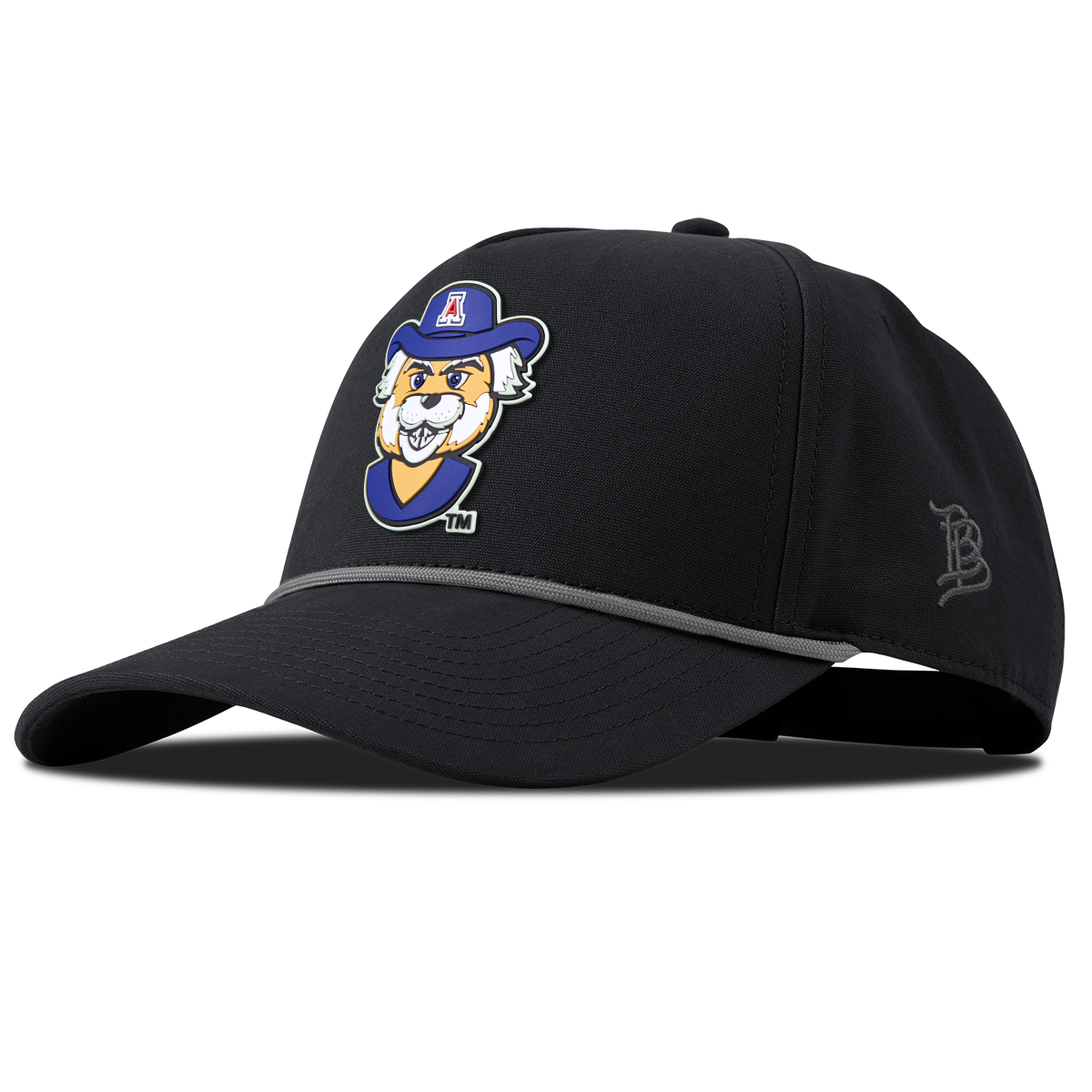 University of Arizona "Wilbur The Wildcat" Curved Canvas 5 Panel Rope Vintage Black