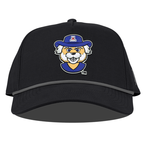 University of Arizona "Wilbur The Wildcat" Curved Canvas 5 Panel Rope Vintage Black