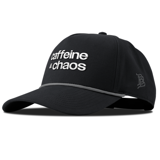 Caffeine & Chaos Curved Canvas 5 Panel Rope Vintage Black