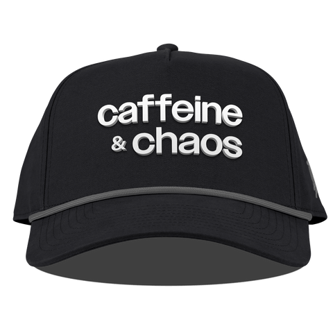 Caffeine & Chaos Curved Canvas 5 Panel Rope Vintage Black