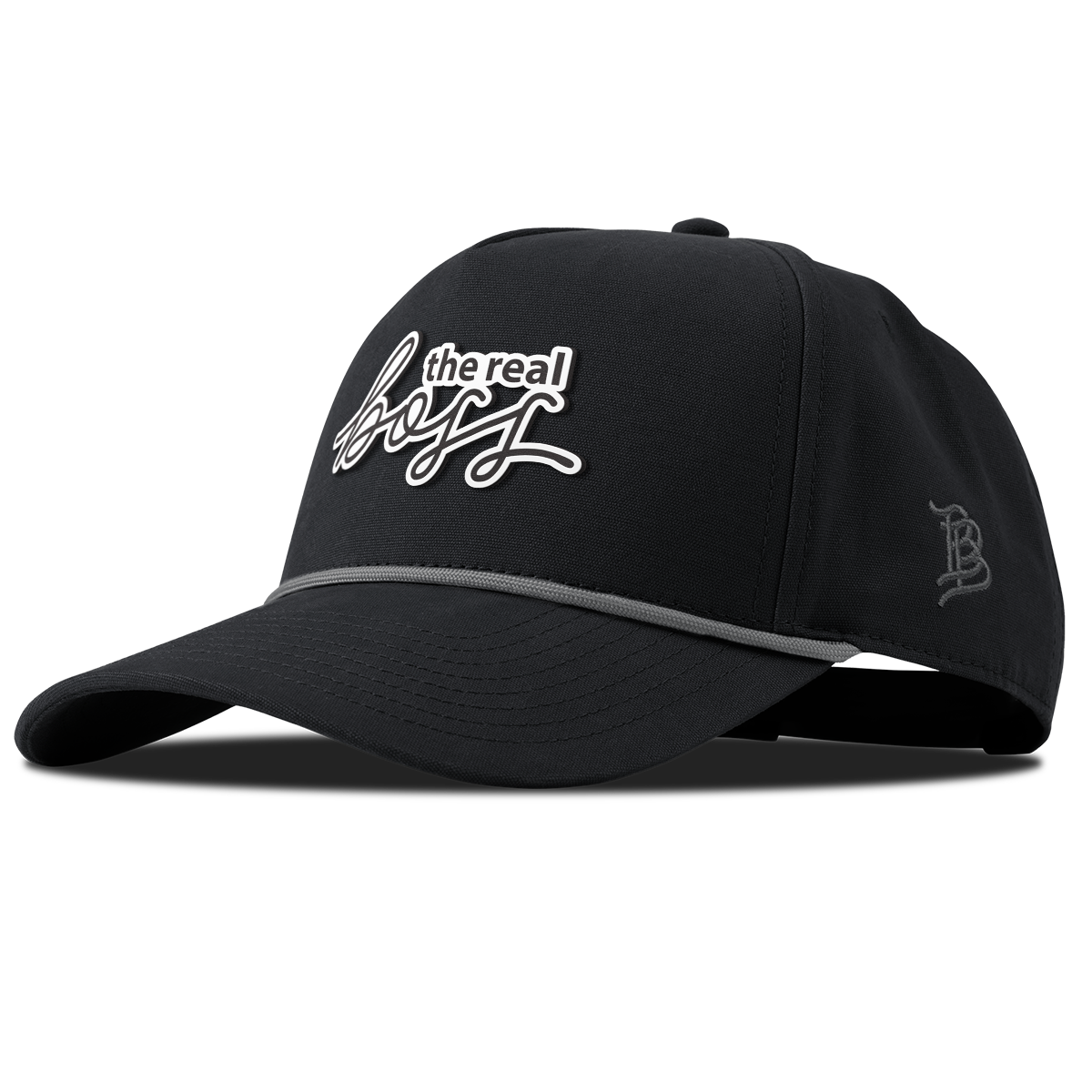 The Real Boss Curved Canvas 5 Panel Rope Vintage Black