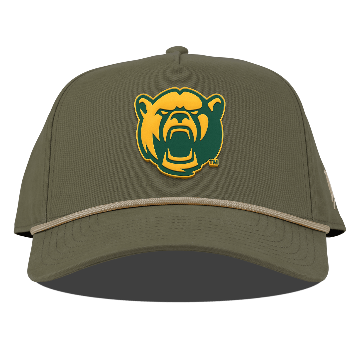 Baylor University "Baylor Bear" Curved Canvas 5 Panel Rope Vintage Loden