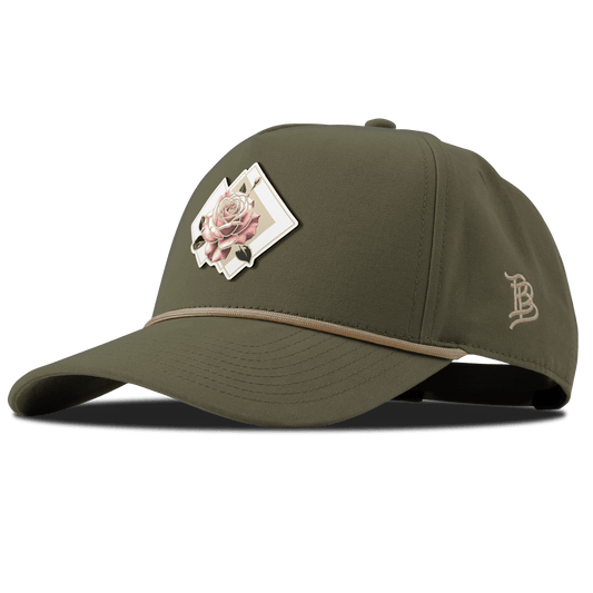 Blush Rose Curved Canvas 5 Panel Rope Vintage Loden