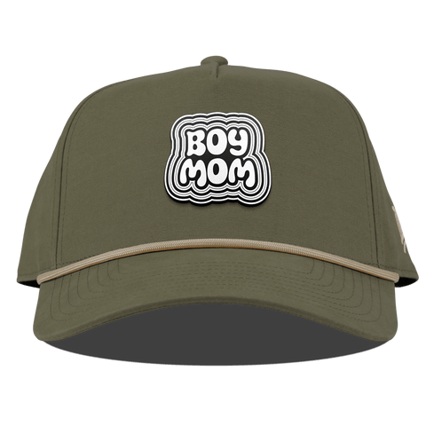 Boy Mom Curved Canvas 5 Panel Rope Vintage Loden