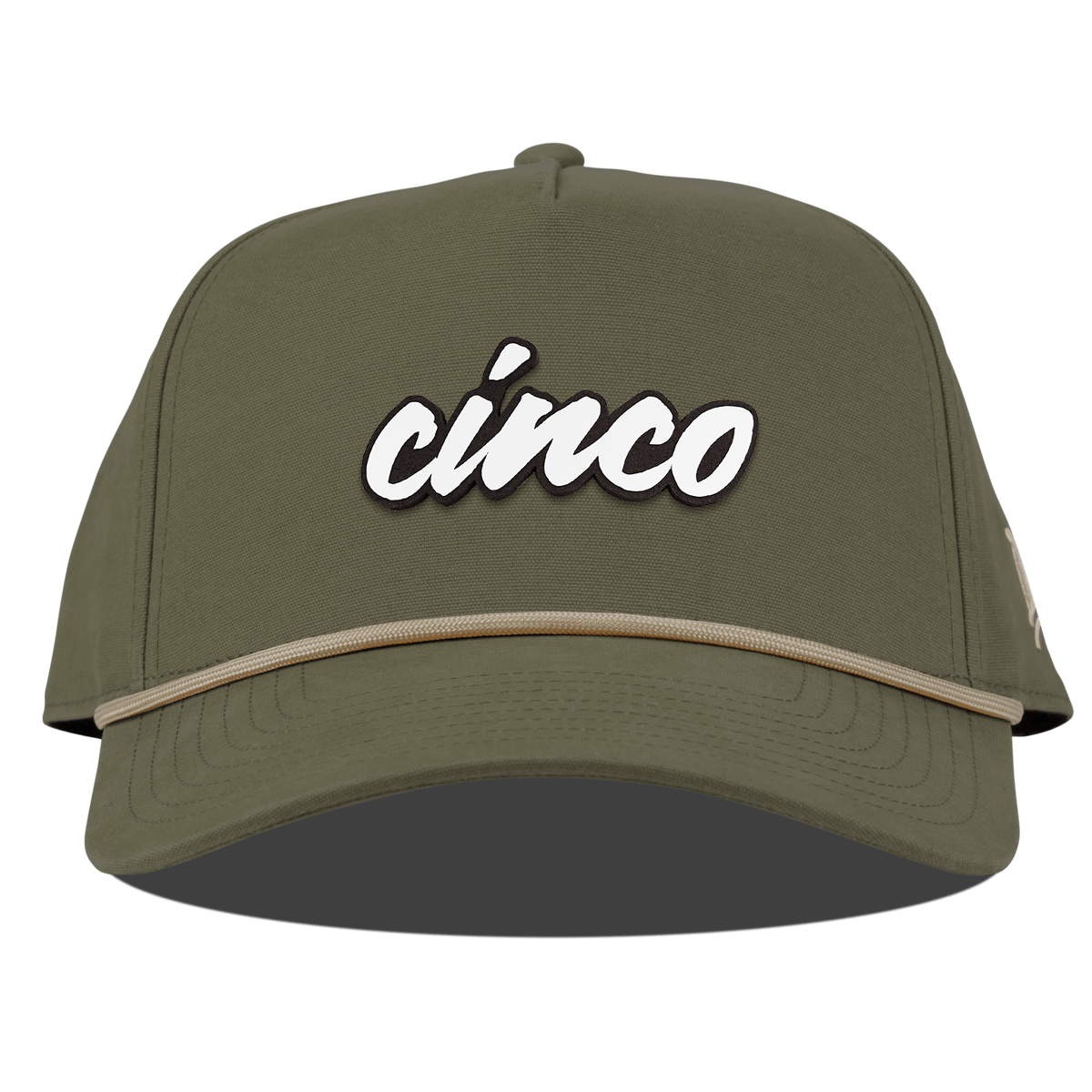 Cinco Script Curved Canvas 5 Panel Rope Vintage Loden