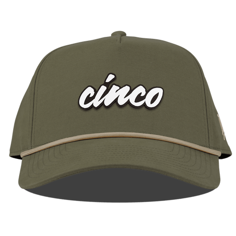 Cinco Script Curved Canvas 5 Panel Rope Vintage Loden