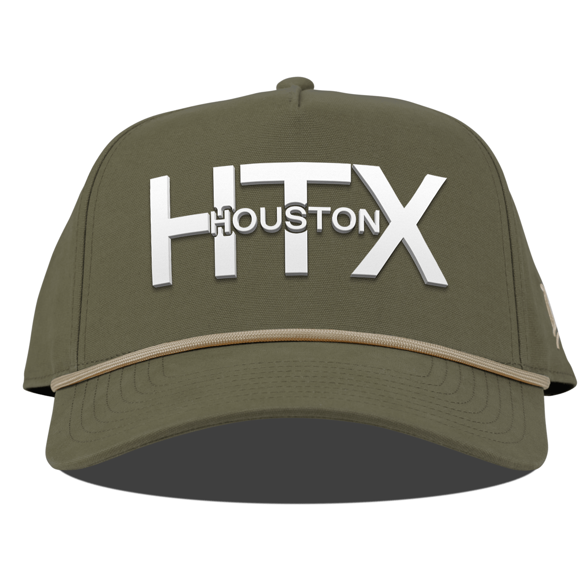 City Block Houston (HTX) Curved Canvas 5 Panel Rope Front Vintage Loden