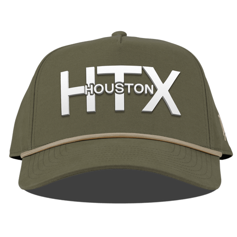 City Block Houston (HTX) Curved Canvas 5 Panel Rope Front Vintage Loden