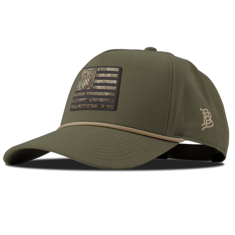 Colorado Timber Camo Patriot Curved Canvas 5 Panel Rope Vintage Loden