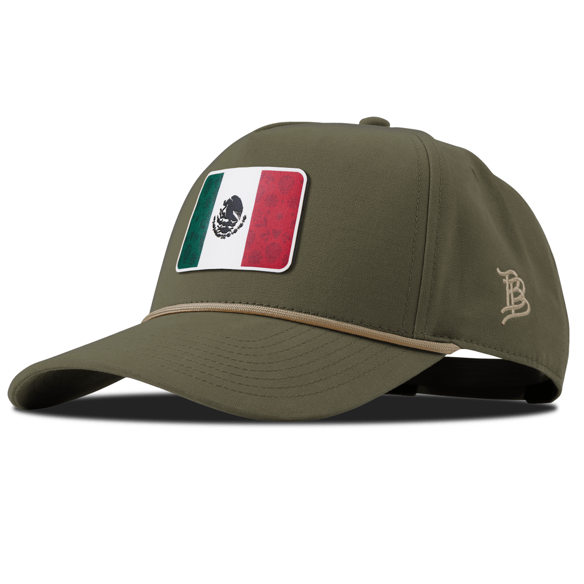 Fiesta Flag Curved Canvas 5 Panel Rope Vintage Loden