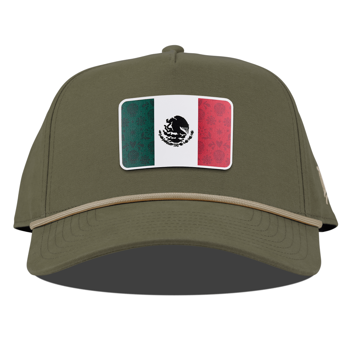 Fiesta Flag Curved Canvas 5 Panel Rope Vintage Loden