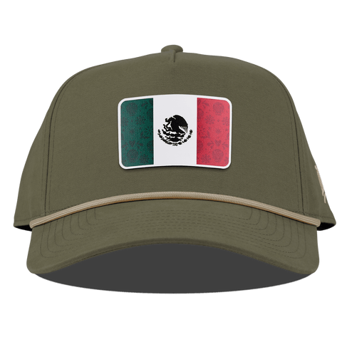 Fiesta Flag Curved Canvas 5 Panel Rope Vintage Loden