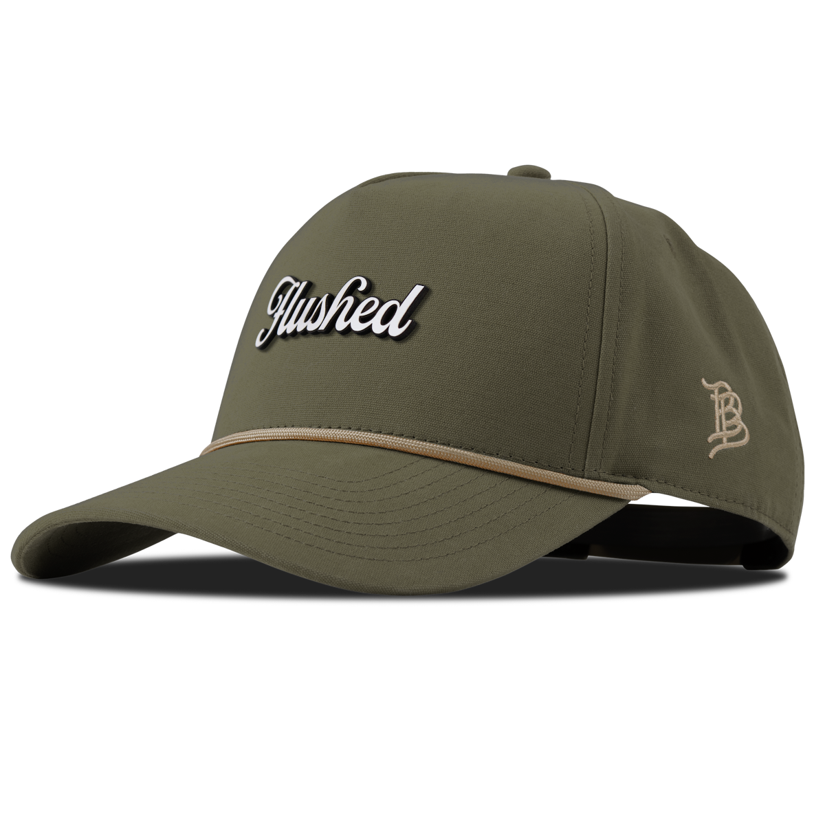 Flushed Script Curved Canvas 5 Panel Rope Vintage Loden