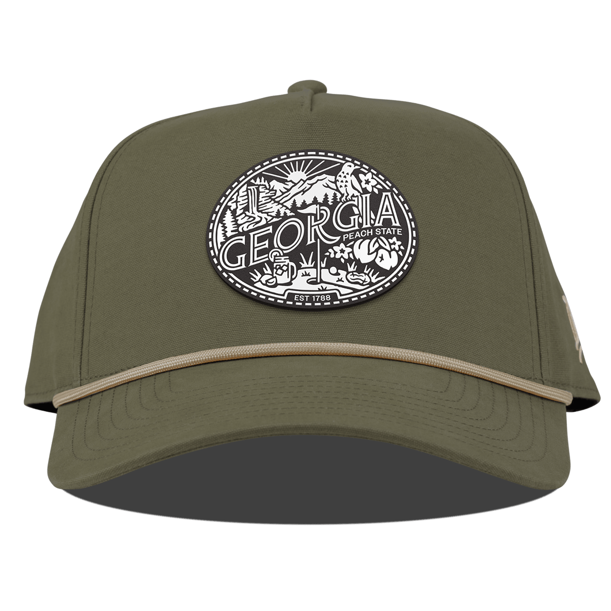 Georgia Traveler Curved Canvas 5 Panel Rope Vintage Loden