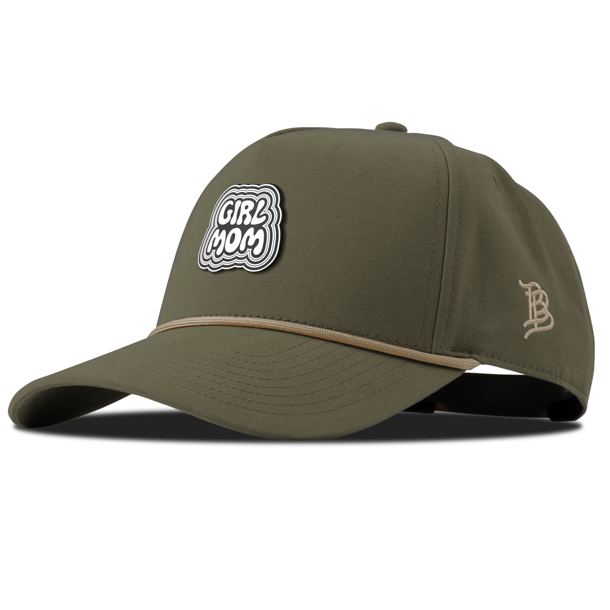 Girl Mom Curved Canvas 5 Panel Rope Vintage Loden