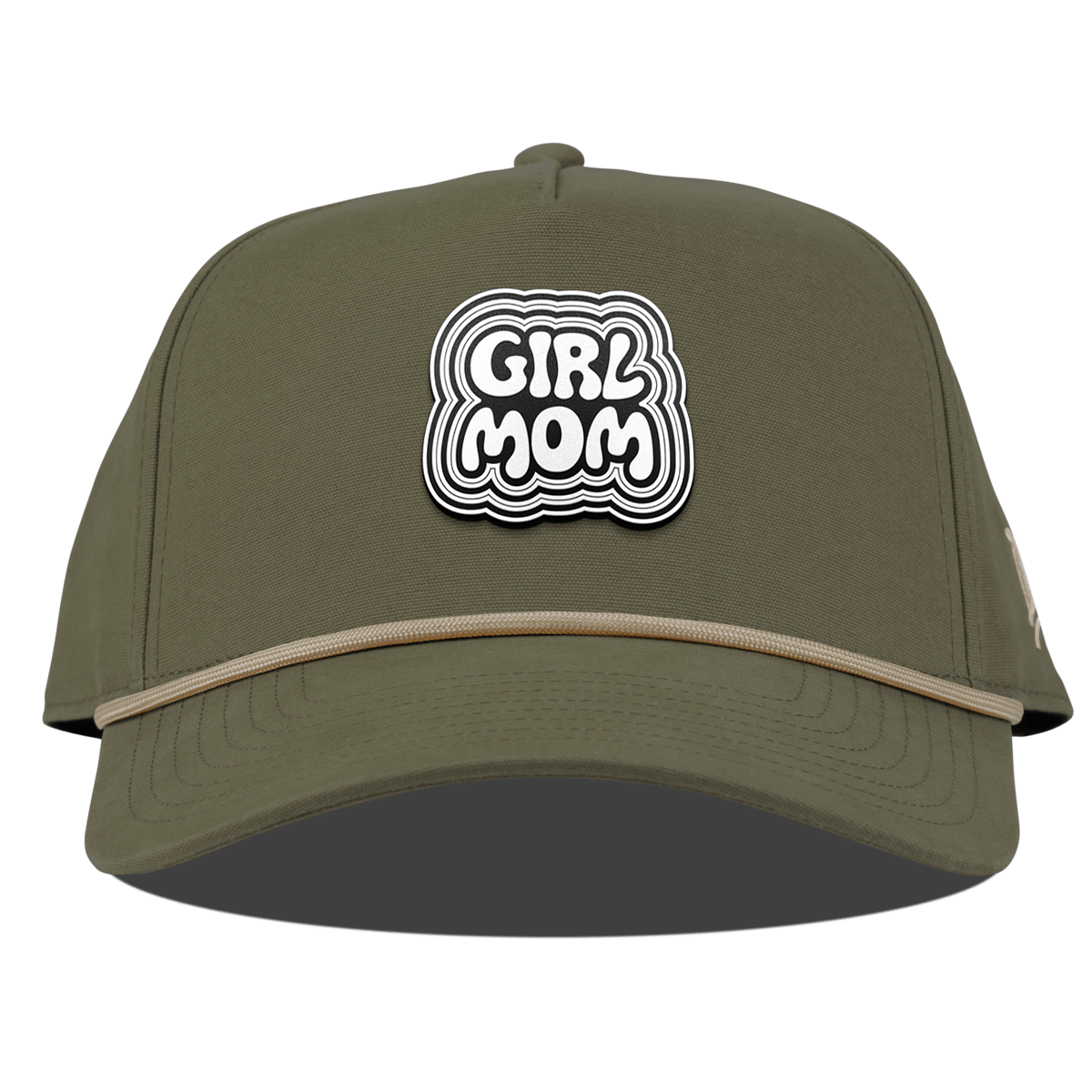 Girl Mom Curved Canvas 5 Panel Rope Vintage Loden