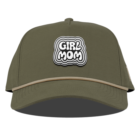 Girl Mom Curved Canvas 5 Panel Rope Vintage Loden