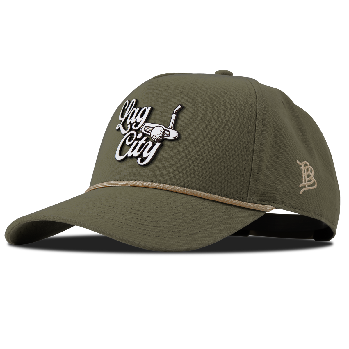 Lag City Script Curved Canvas 5 Panel Rope Vintage Loden