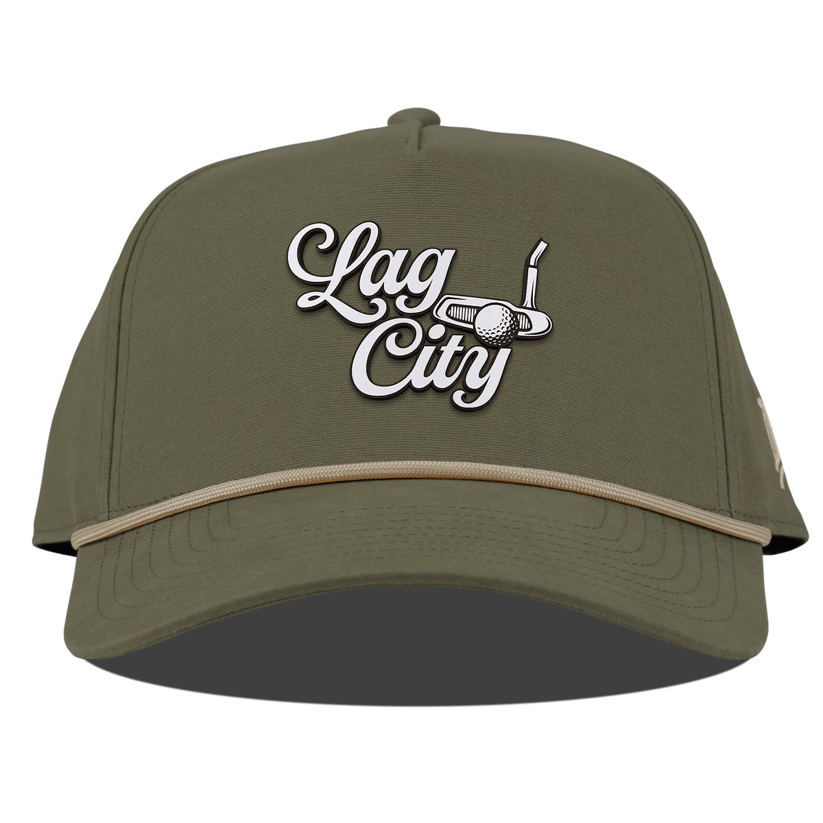 Lag City Script Curved Canvas 5 Panel Rope Vintage Loden