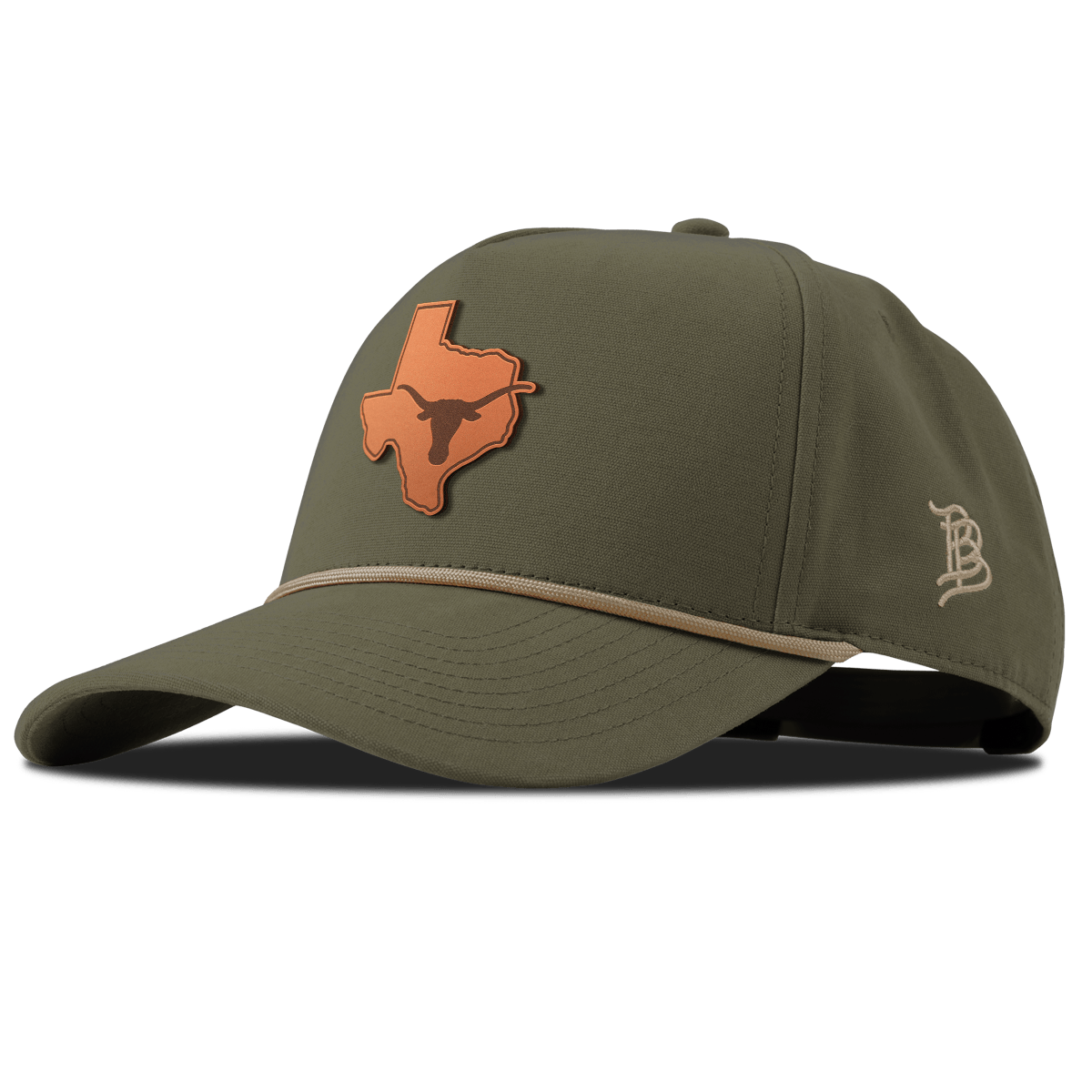 University of Texas "Longhorn State Outline" Curved Canvas 5 Panel Rope Vintage Loden