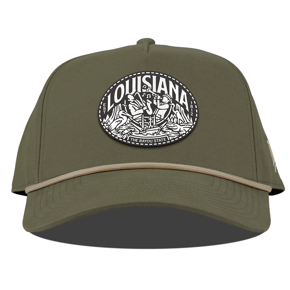 Louisiana Traveler Curved Canvas 5 Panel Rope Vintage Loden