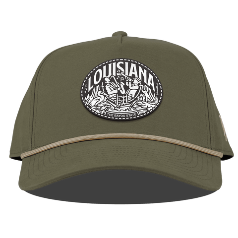 Louisiana Traveler Curved Canvas 5 Panel Rope Vintage Loden