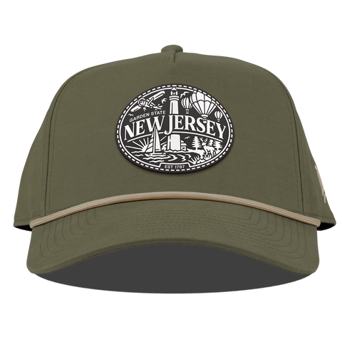 New Jersey Traveler Curved Canvas 5 Panel Rope Vintage Loden