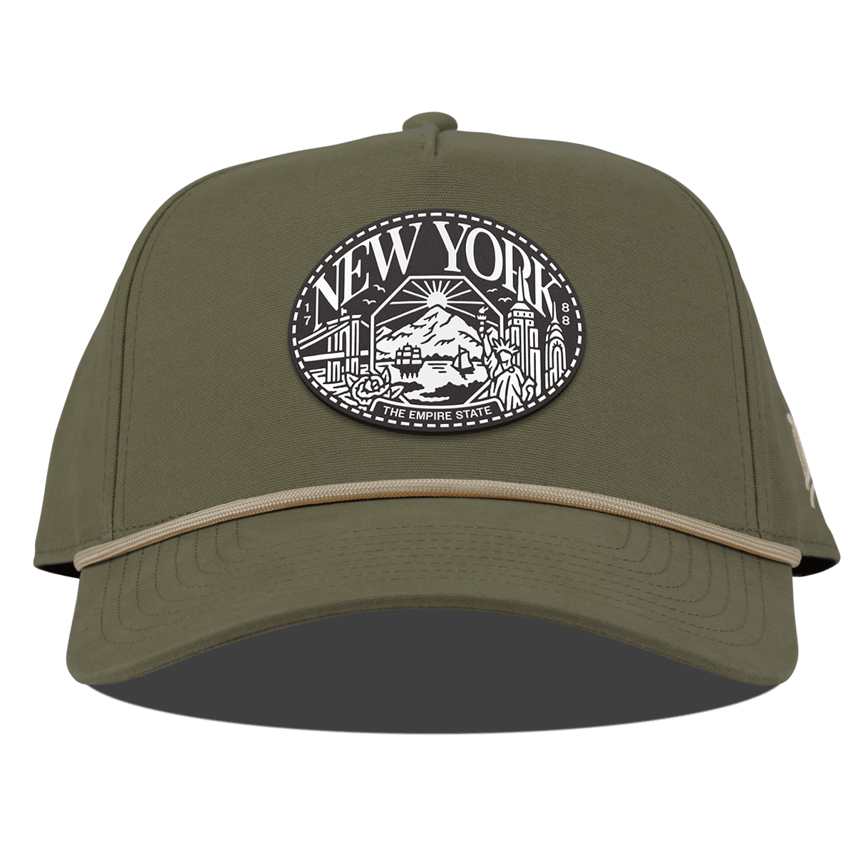 New York Traveler Curved Canvas 5 Panel Rope Vintage Loden