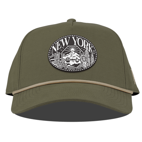 New York Traveler Curved Canvas 5 Panel Rope Vintage Loden