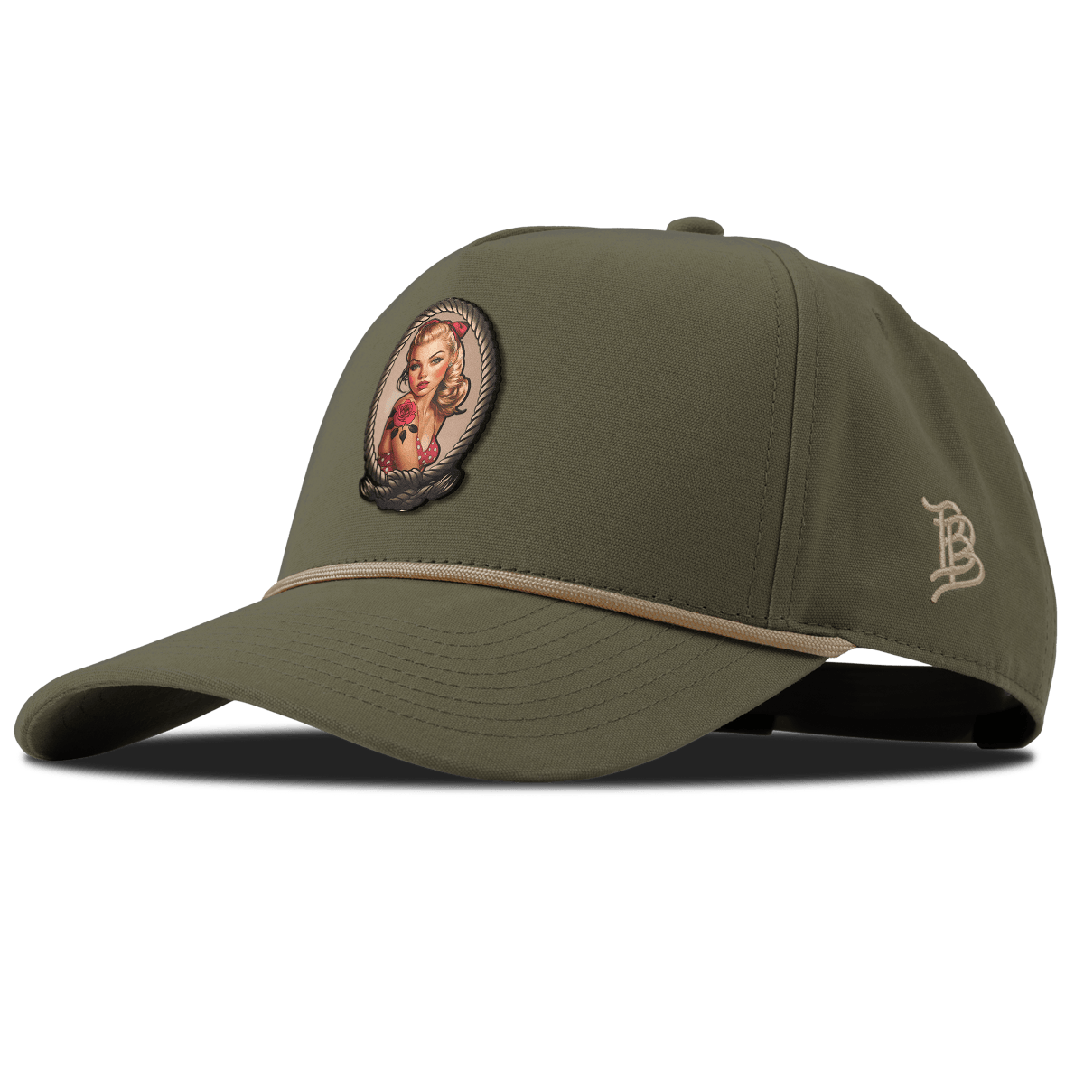 Portrait Piece Curved Canvas 5 Panel Rope Vintage Loden