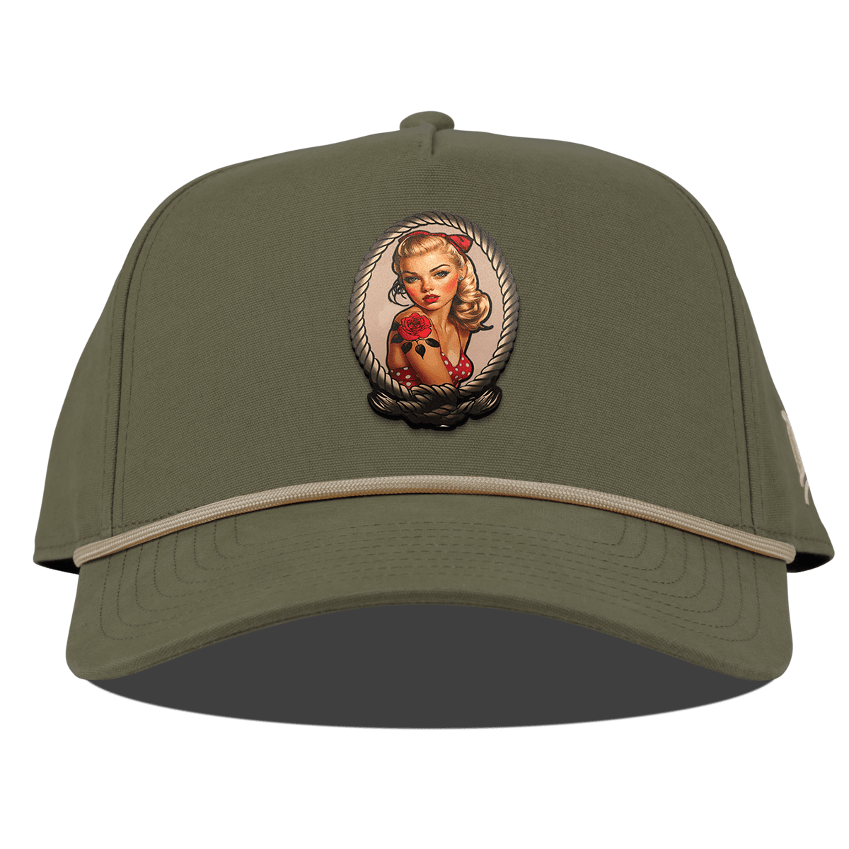 Portrait Piece Curved Canvas 5 Panel Rope Vintage Loden