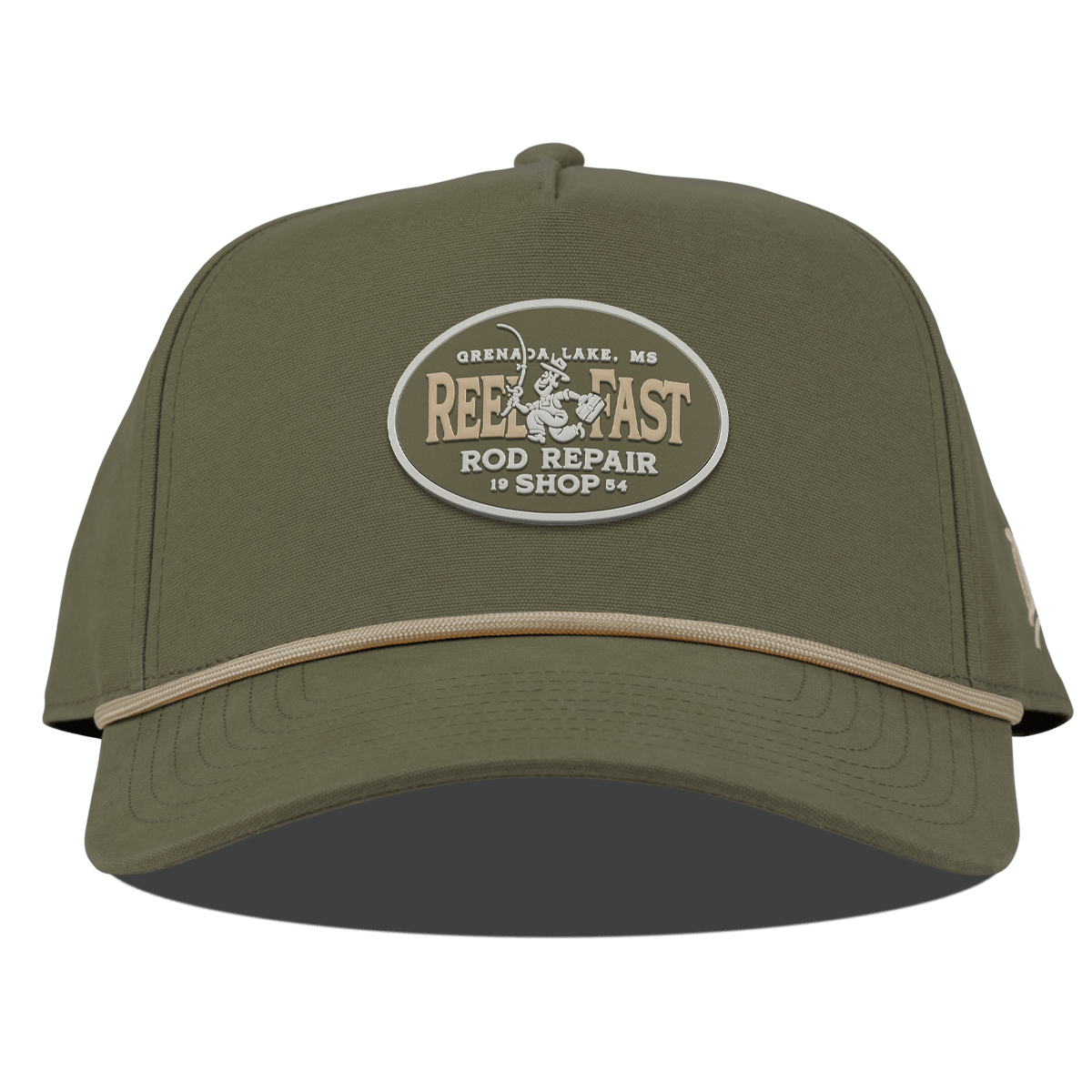 Reel Fast Rod Repair Curved Canvas 5 Panel Rope Vintage Loden