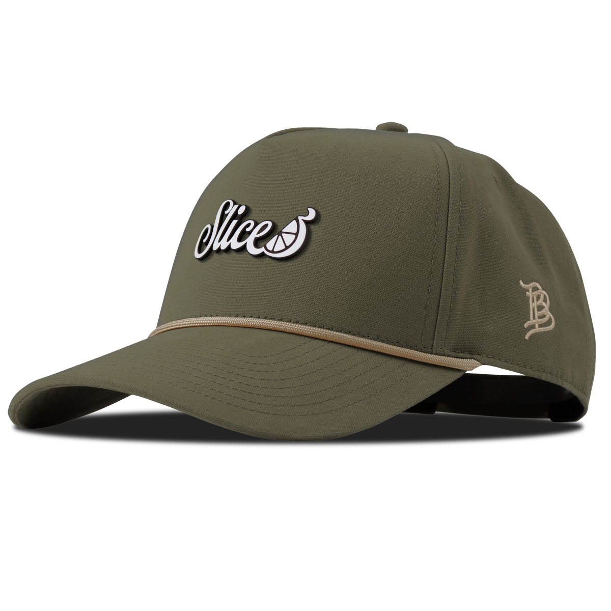 Sliced Script Curved Canvas 5 Panel Rope Vintage Loden
