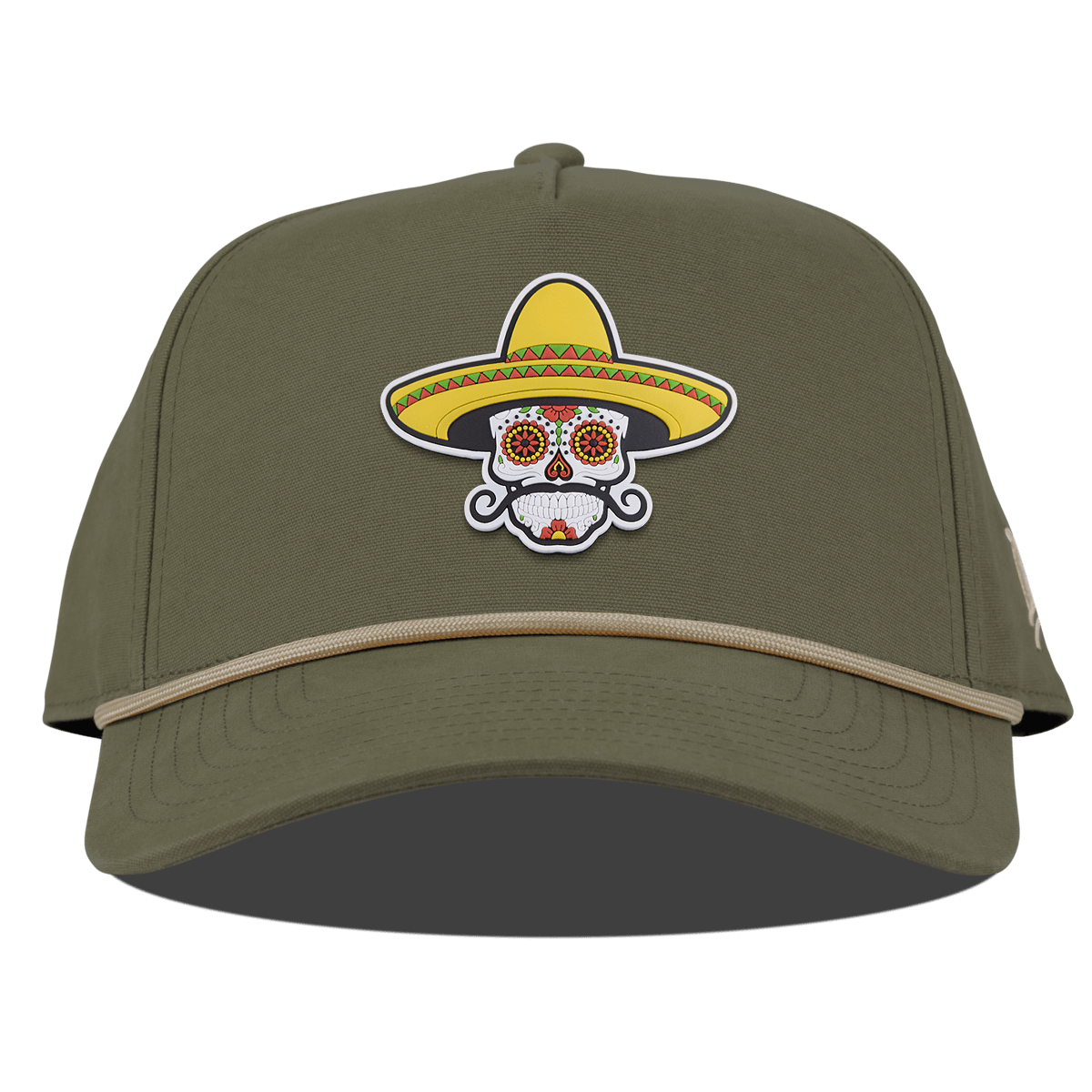 Sombrero Skull PVC Curved Canvas 5 Panel Rope Vintage Loden